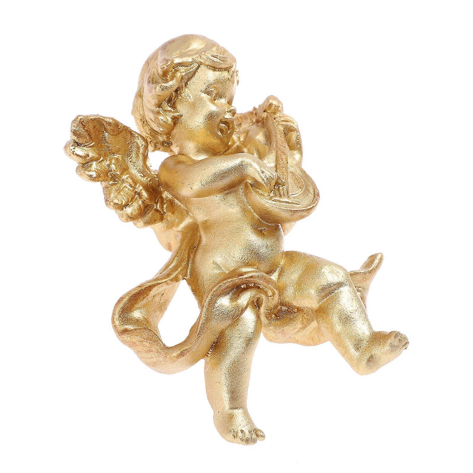 Golden Resin Angel Statue Decorations for Wall Mount 4Pcs