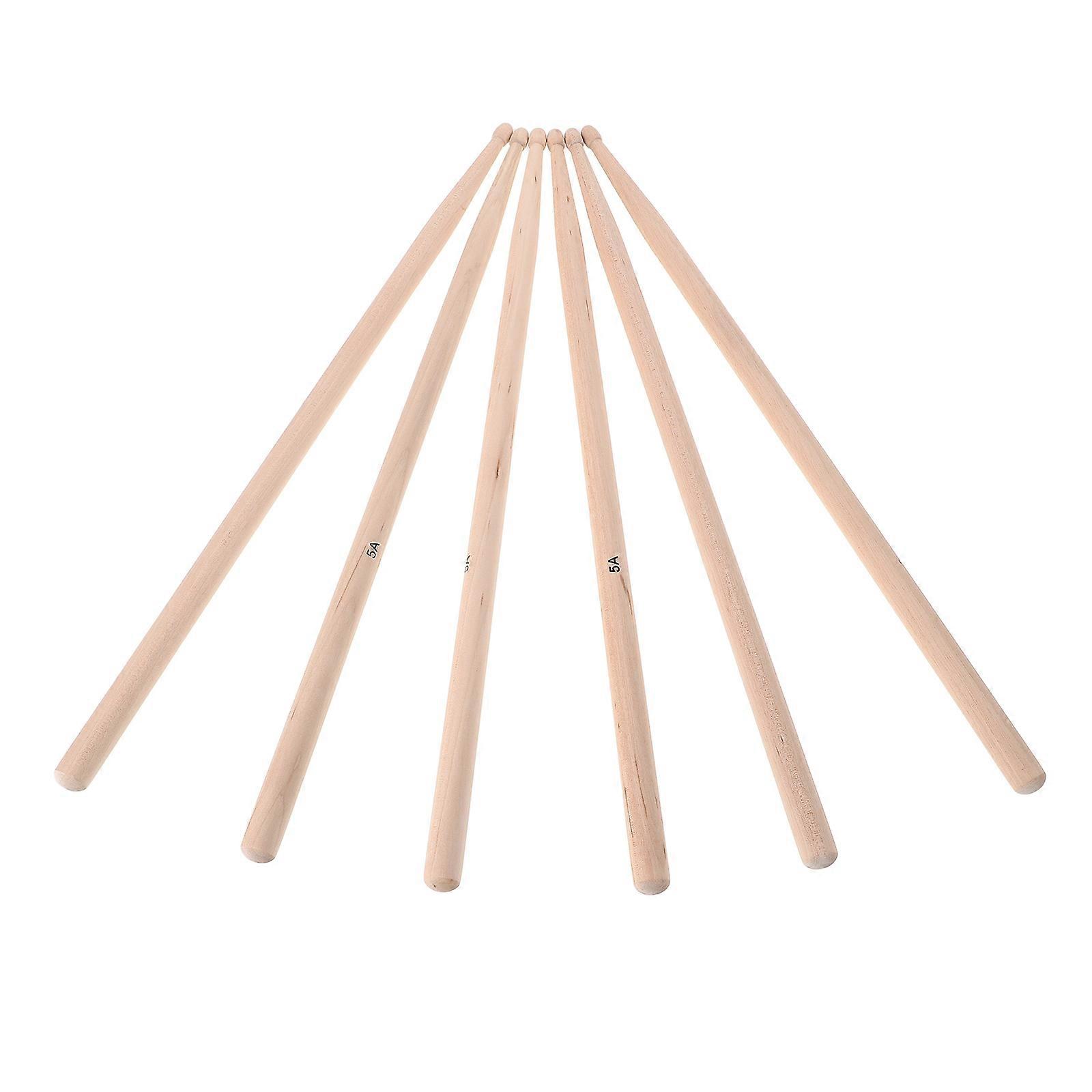 Classic Wooden Drumsticks 15Pairs Maple Drum Sticks for Drumming Practice