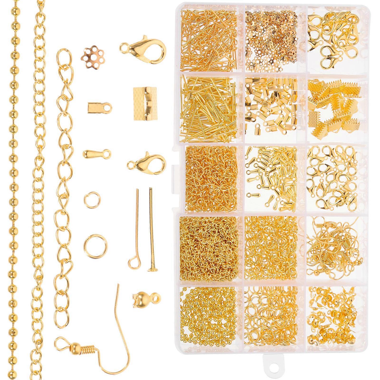 Jewelry Making Kit Necklace Making Kit for Bracelets 5 Boxes Golden Set