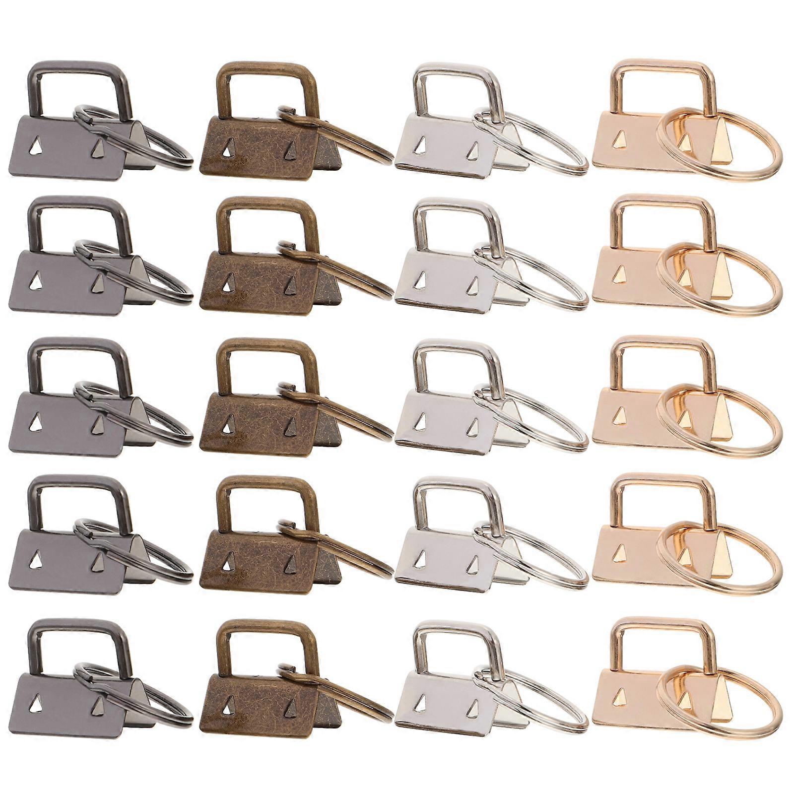 Key Ring Fob Metal Clip for DIY Craft 20Pcs with Assorted Colors