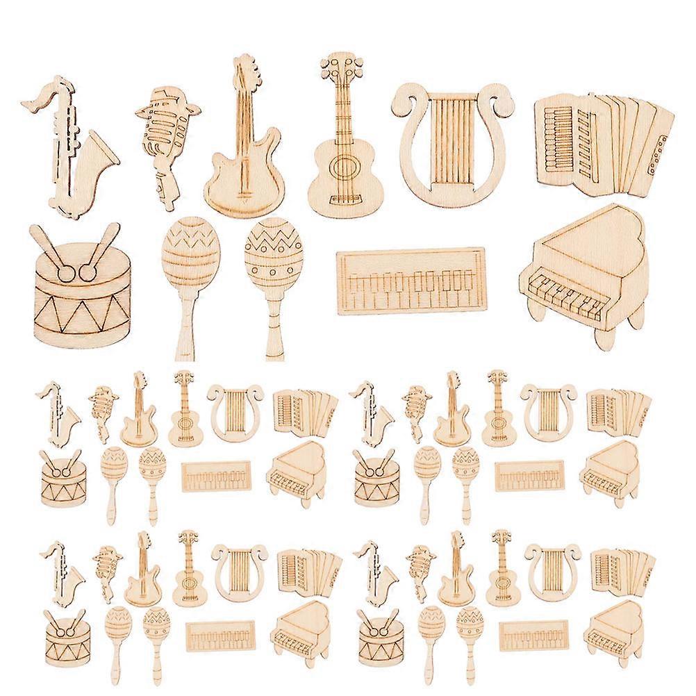 400Pcs Musical Instrument Wooden Cutouts for DIY Craft Projects