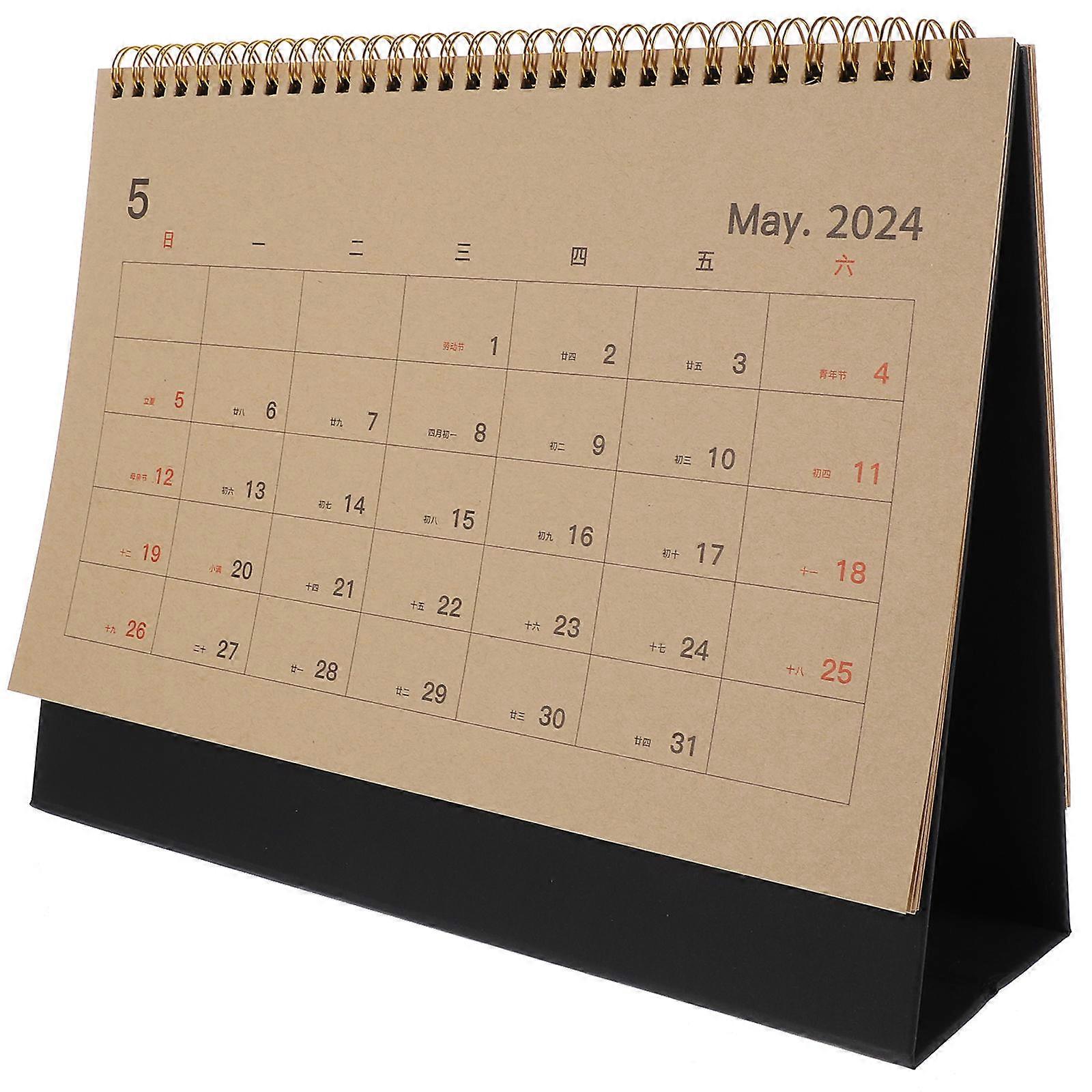 Office Month Calendar Desktop Calendar for Home Use 2Pcs Standing Desk