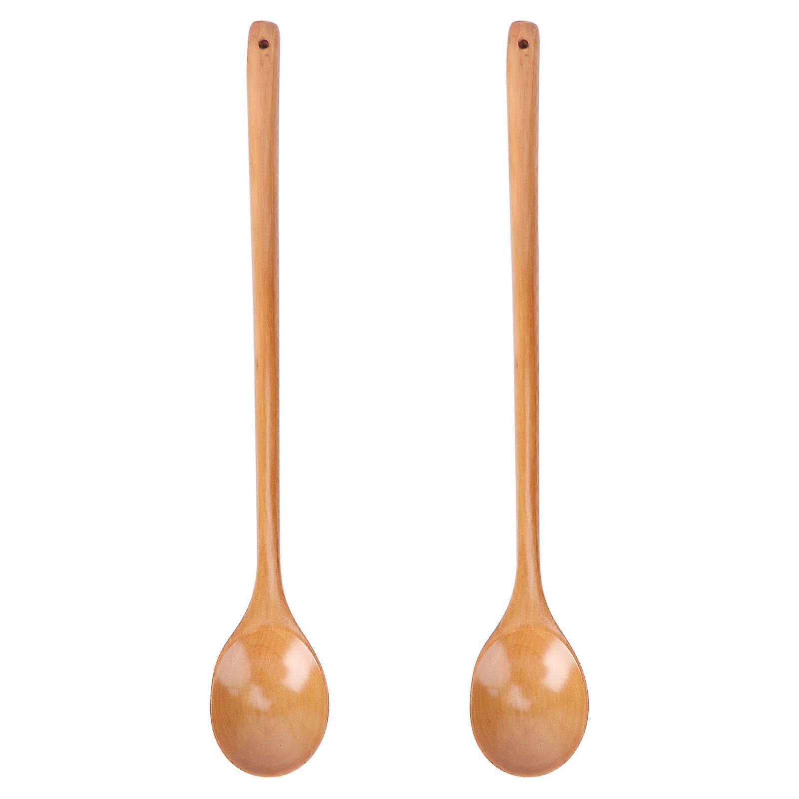 Mixing Ladle for Wooden Spoon 4Pcs Long Handle Cooking Spoon Set