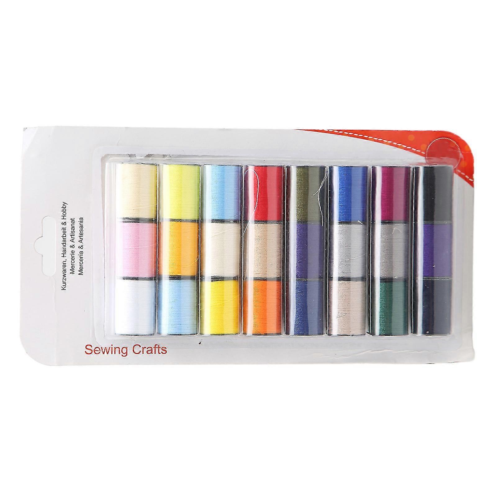 24 Rolls Hand Sewing Thread Assorted Bright Colors 22yd Length Durable Polyester Thread for Home Embroidery Machine 2025