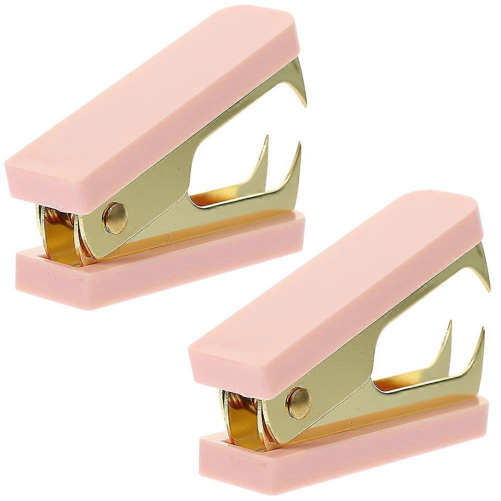 Multi-use Heavy Duty Staple Removers 8Pcs Office Accessories Compact Handheld Pink Design