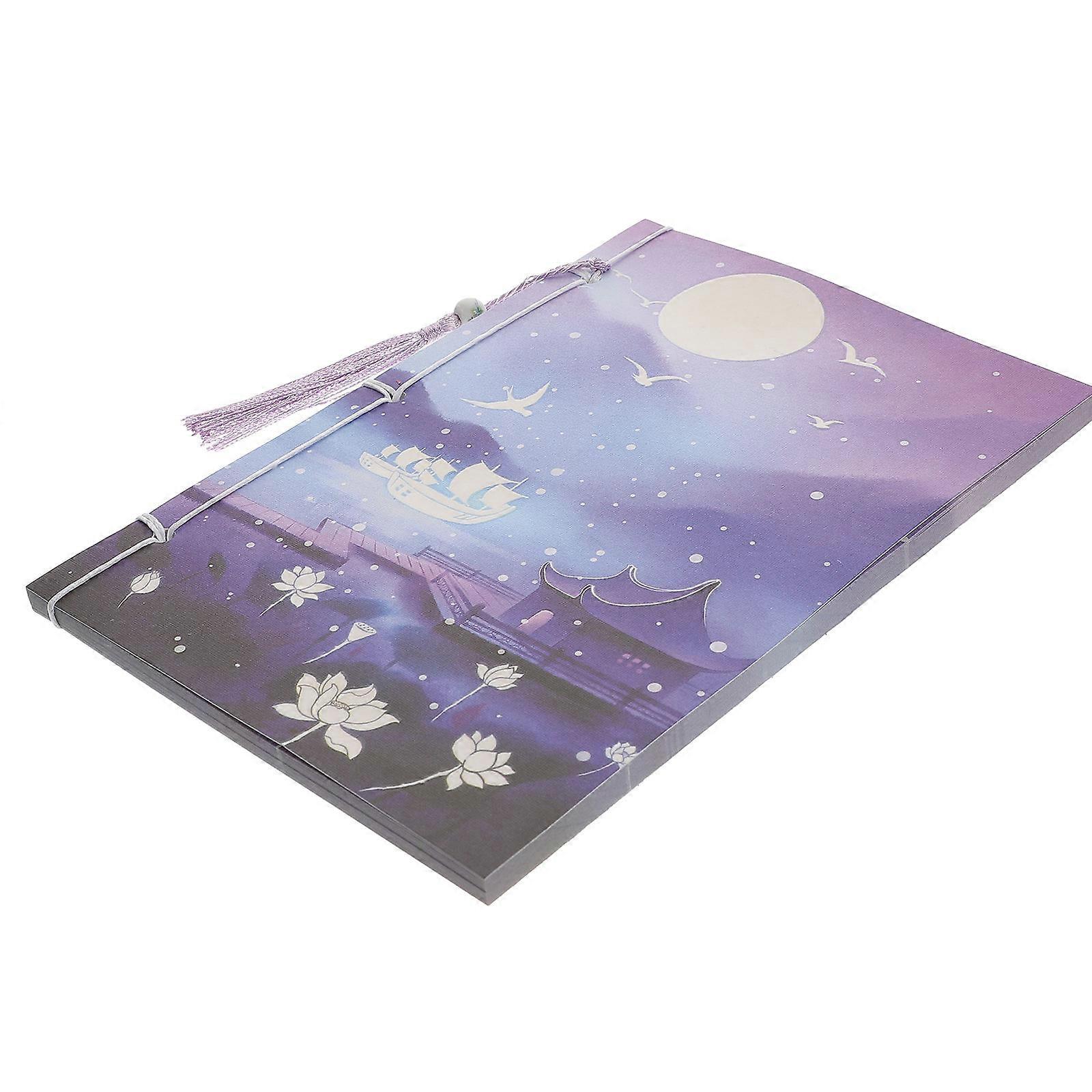 Decorative Notebook Purple Landscape Pattern for Office 5Pcs Set