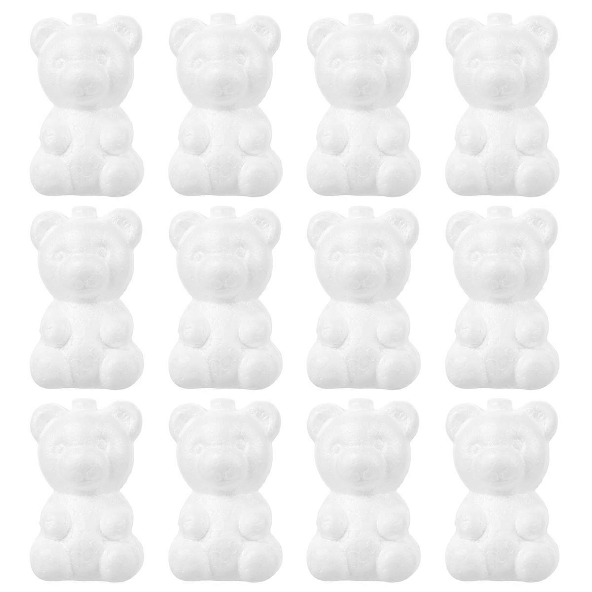 Lovely Bear Shape Decor for DIY Use 60Pcs White Modelings Set