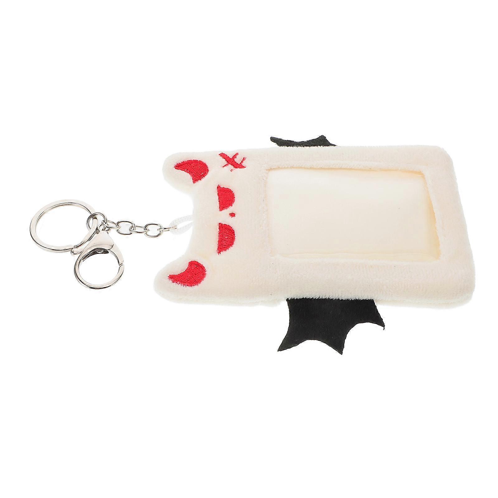 Student Use Plush Photocard Holder Keychain with Wings Card Protector