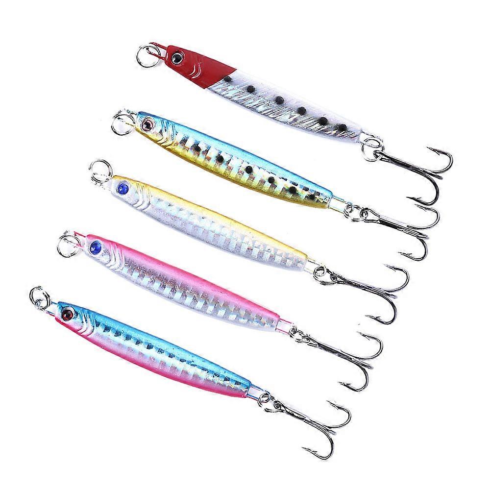 Angelköder 5 Stück für Angelgeräte, verschiedene Farben, Süßwasser-Angelköder