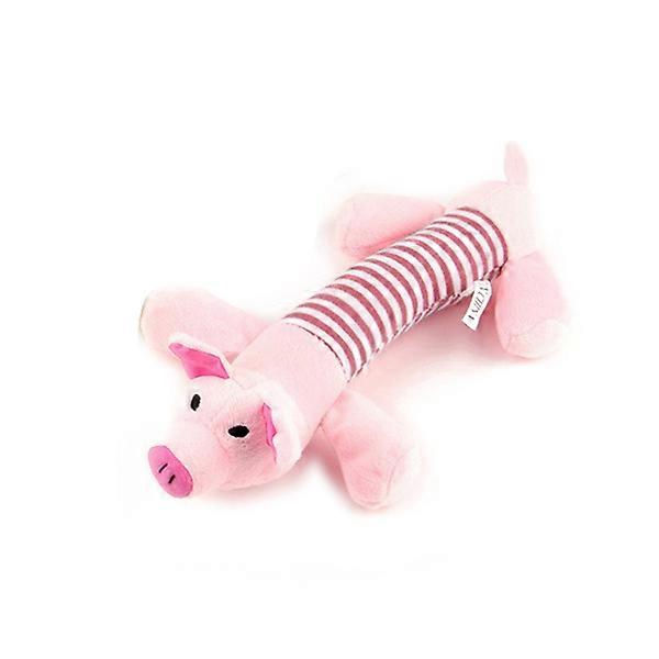 Puppy Chew Squeaker New Dog Toys for Pets 3Pcs Pink Plush Pig Set