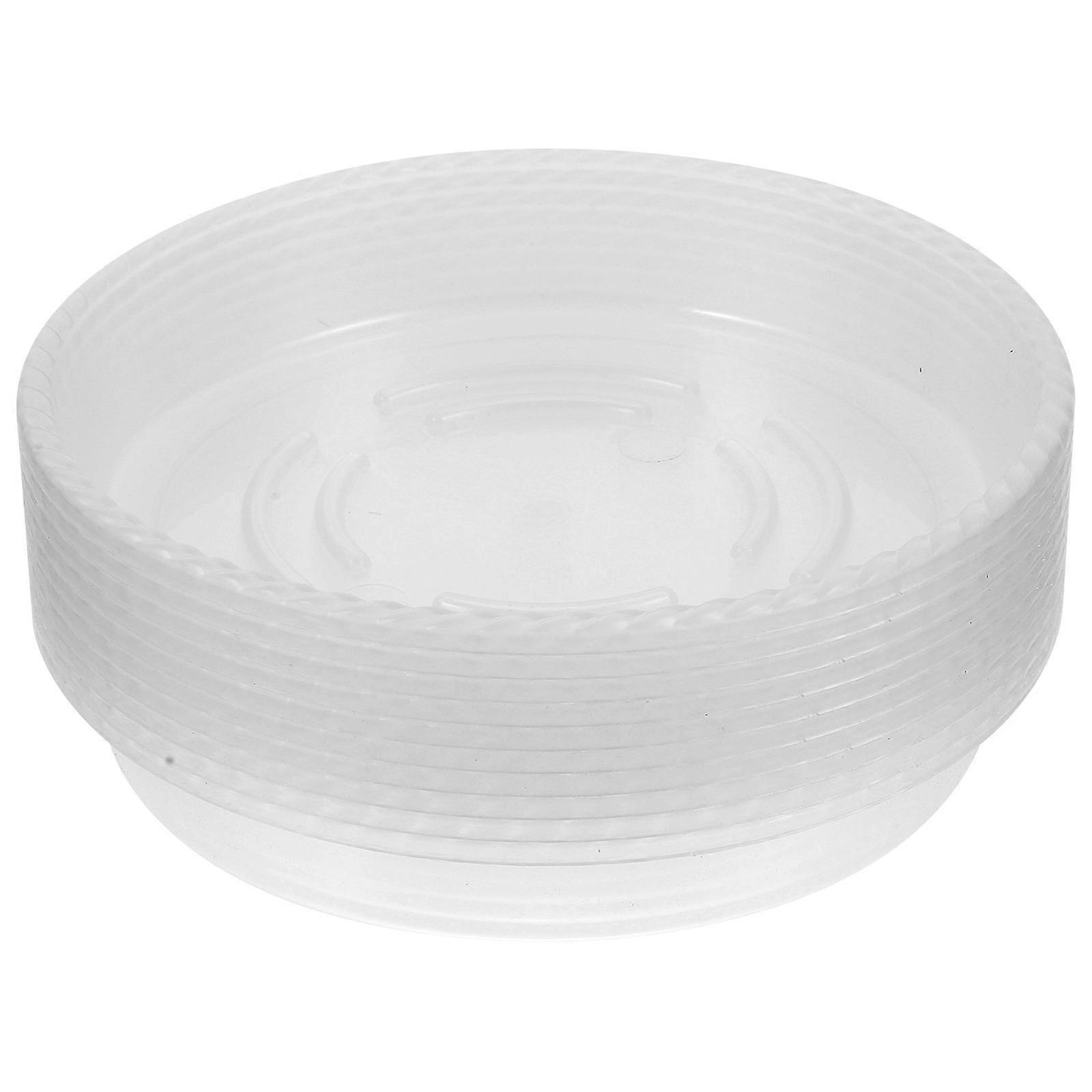 White Plastic Bird Bath Bowl Feeder for Outdoor Use 40Pcs