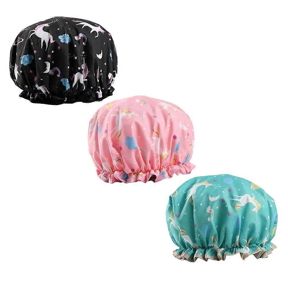 Hair Care Hats Double-Tier for Bathing Use 6Pcs Assorted