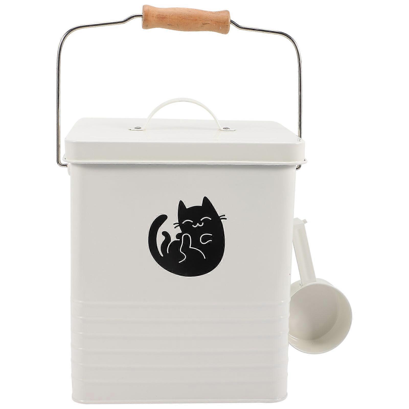 Professional Cat Food Bucket for Storage 2Sets Multi-Function Dog Food Box