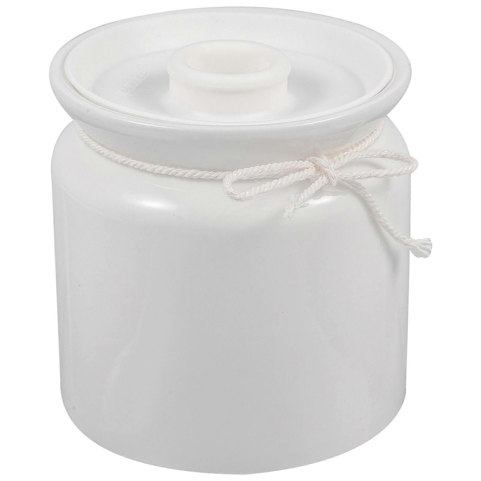 Ceramic Jar White for Seasoning Storage with Lid 3Pcs Kitchen Container
