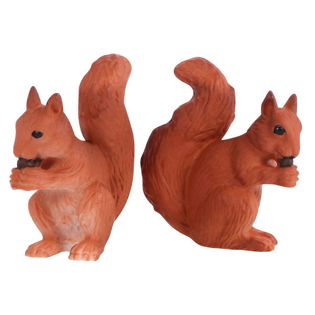Creative Squirrel Ornament Brown Figures for Decoration 4Pcs Set