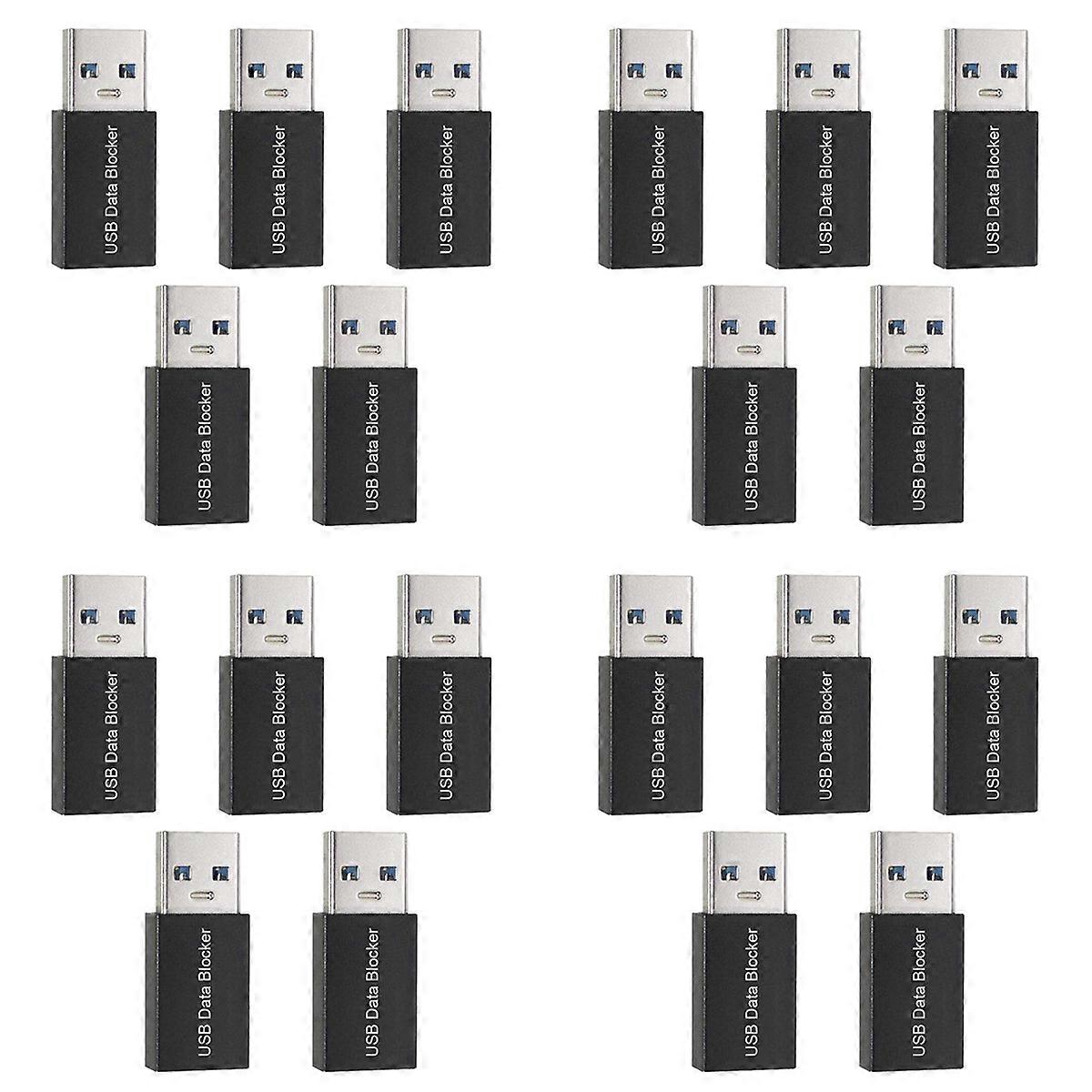 5Pcs Charge-Only USB Blocker Adapter for Blocking Data Sync, Black