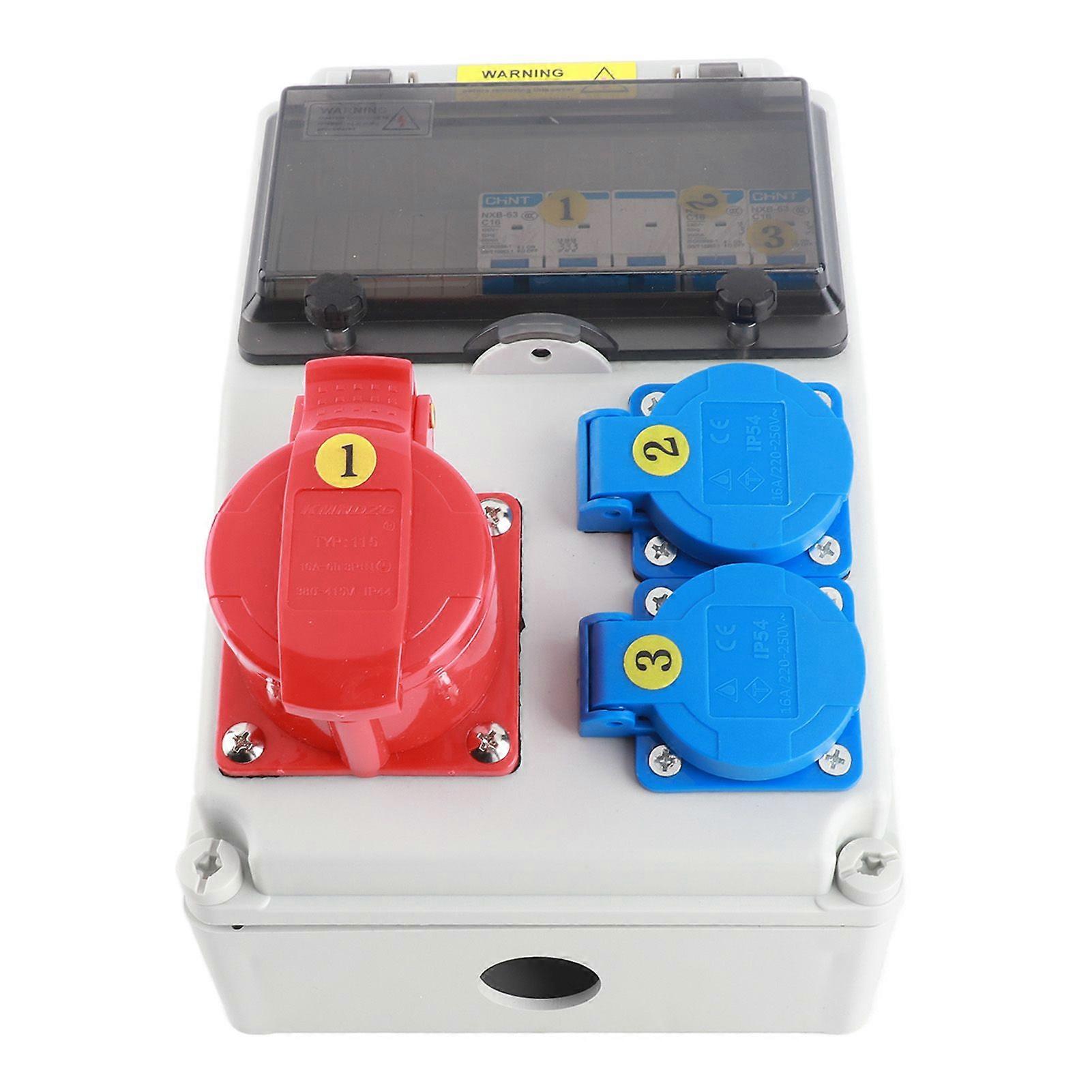 European Style Industrial Water Proof Socket Box 2PCS 2 Core 220250V16A 5 Core 380415V16A C16 Circuit Breaker