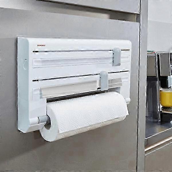 Wall-Mounted Kitchen Roll Dispenser in White with Modern Design for Easy Access and Space Saving