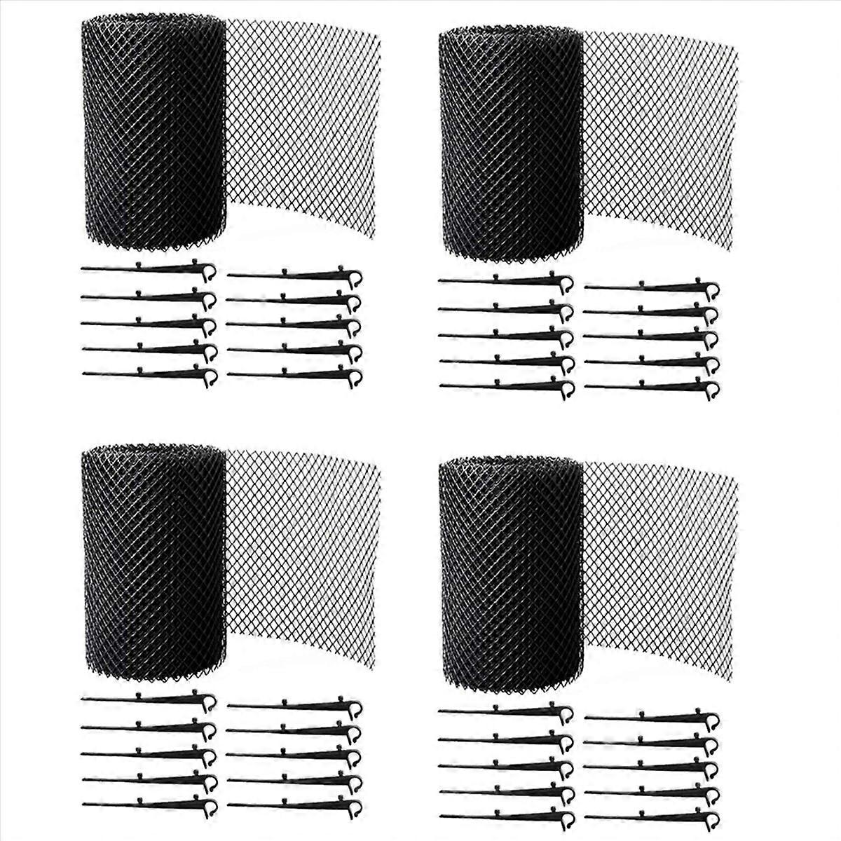 Strainer 4 Set Gutter Guard Mesh Protector Screen Roll Anti- Falling Leaf Guard Leaf Protection Cove