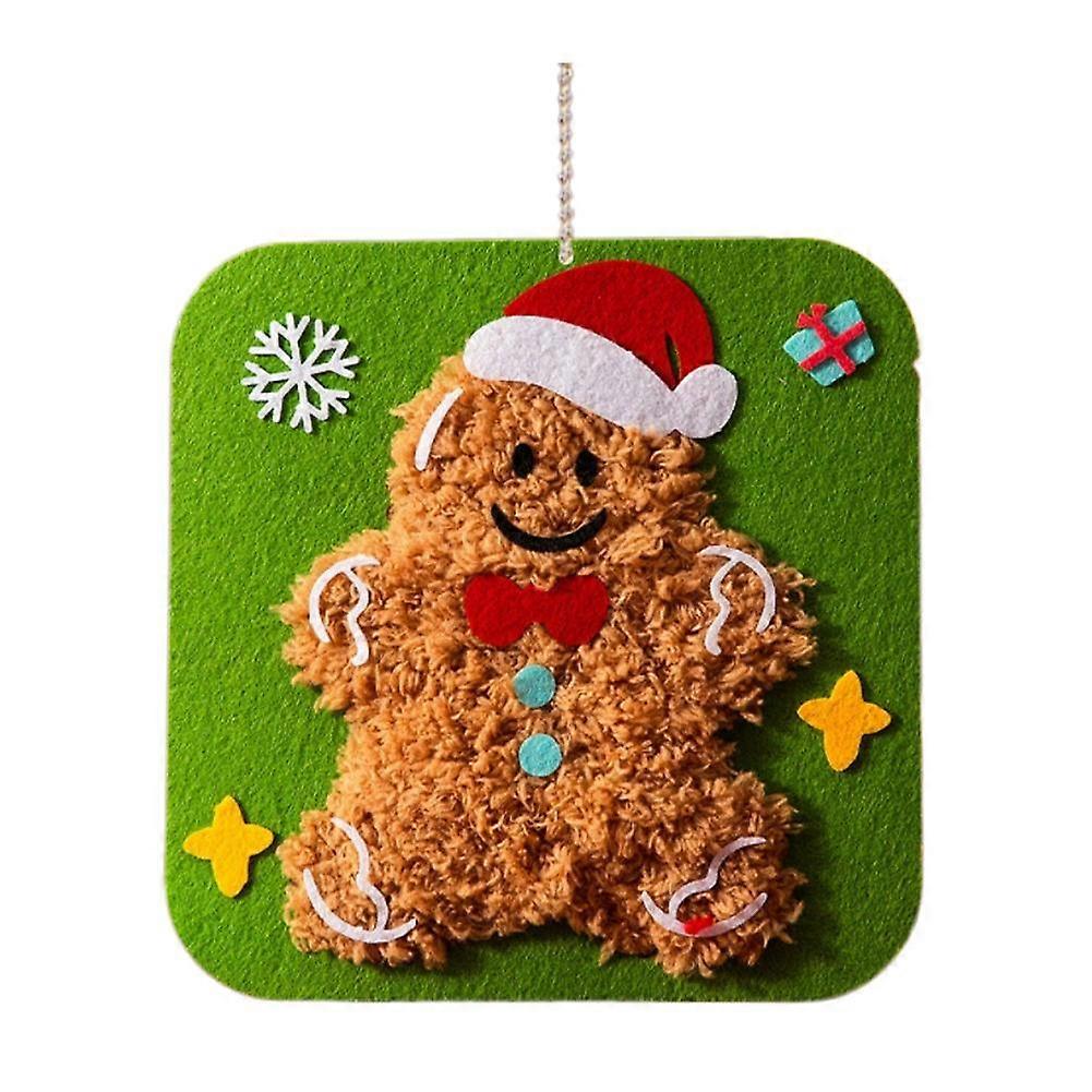 Complete Christmas Embroidery Kit with Non-Woven Fabric and Wool for Beginners Craft Enthusiasts