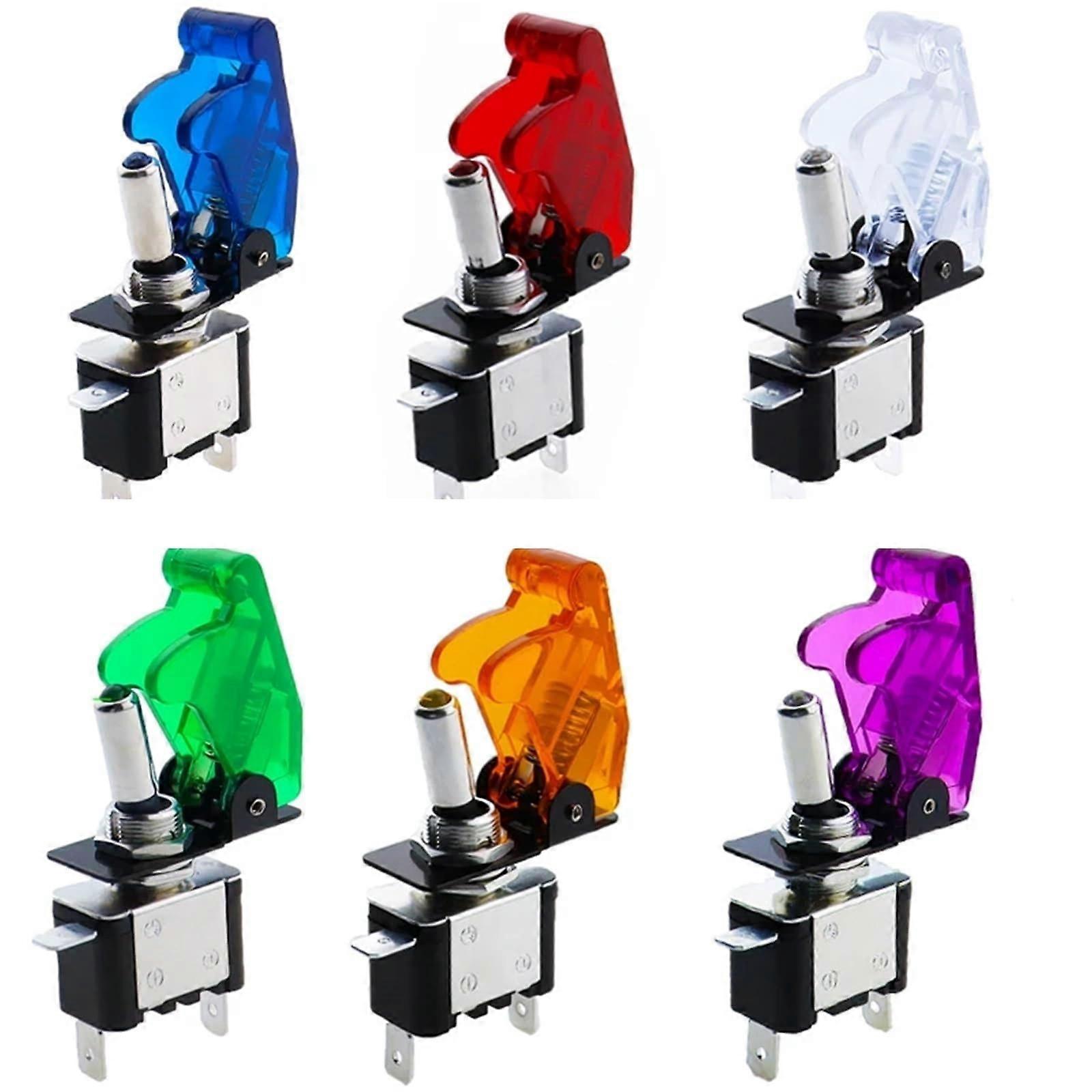 Truck Led Toggle Switch With Aircraft Flip Up Cover 12V 20A 1Piece