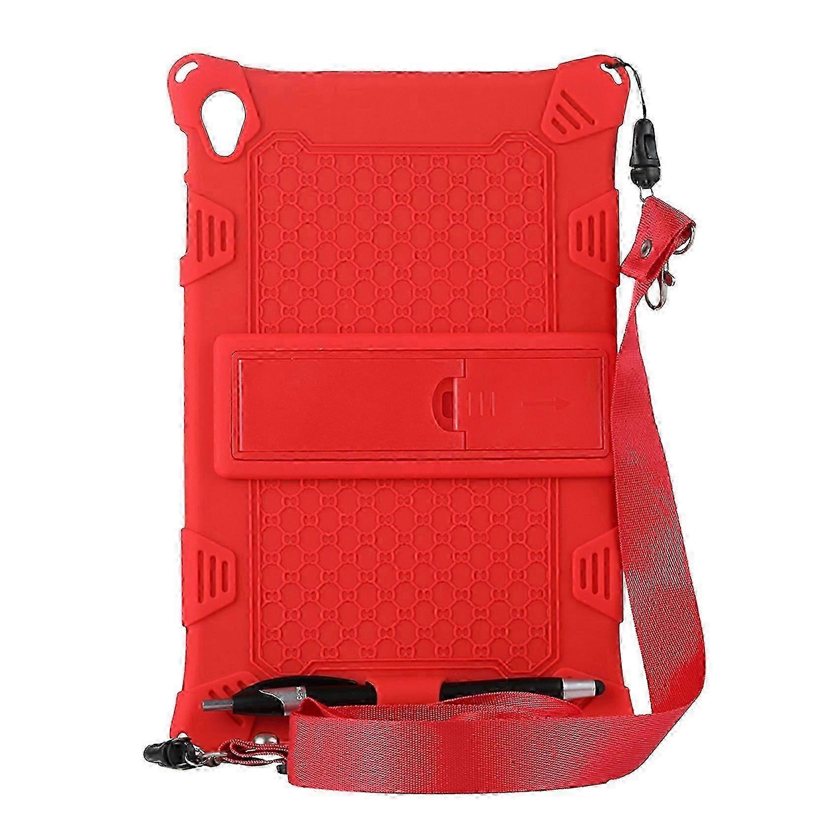 Silicone Case for IPlay40 10.4 Inch Tablet Case Adjustable Tablet Stand with Strap and Pen (Red) Hwy