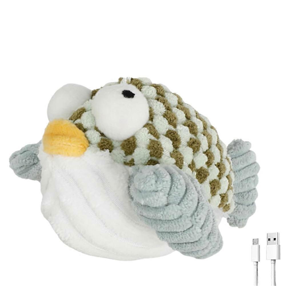 Interactive Flapping Bird Cat Toys,Touch Activated, Catnip, Chirping Bird Toys for Indoor Cats and Kittens (Puffer Fish)