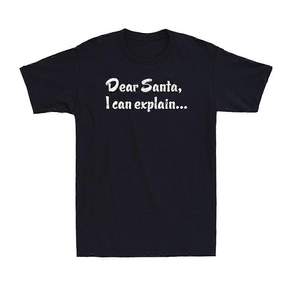 Dear Santa I Can Explain ... Funny Christmas Joke Novelty Men's Cotton T-Shirt