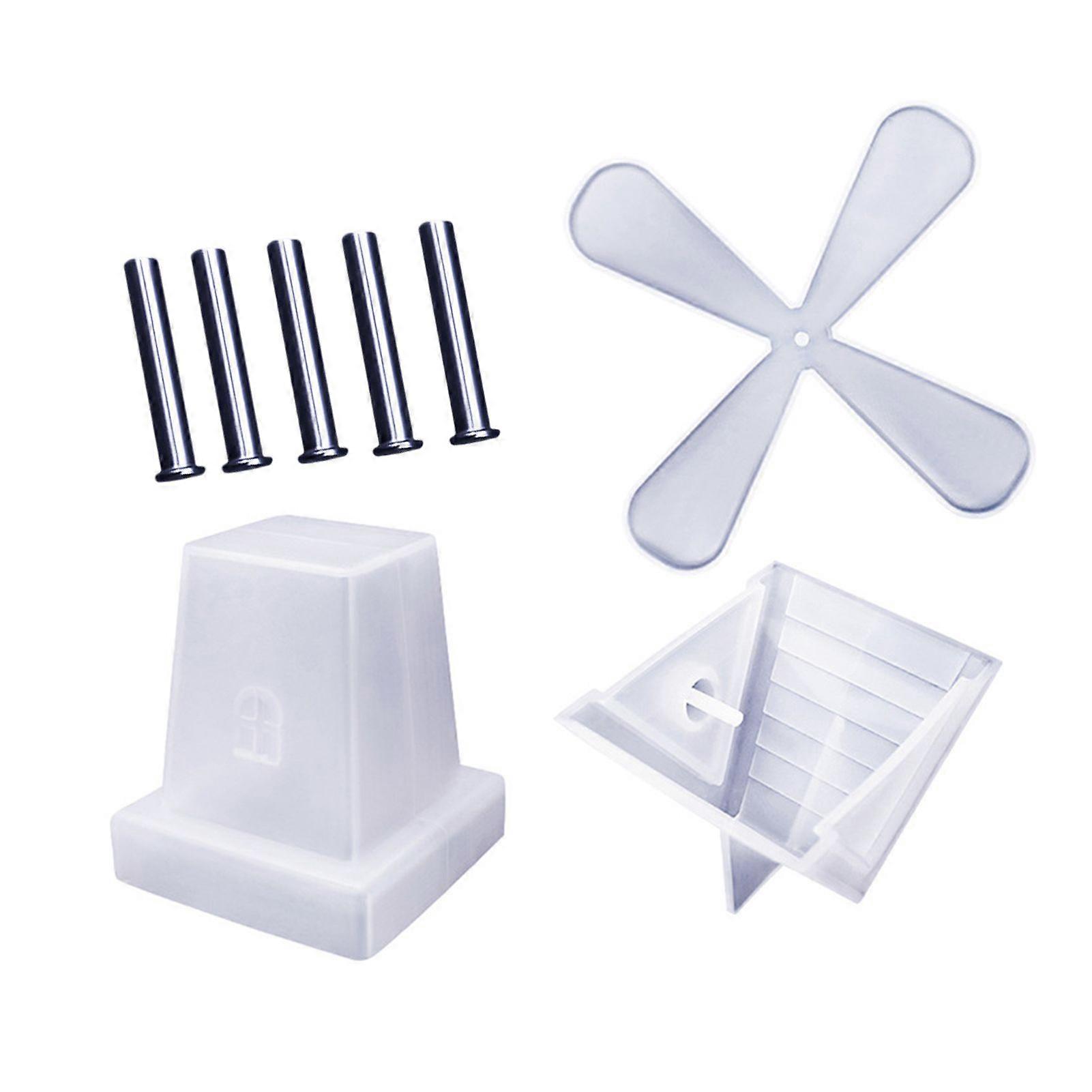 Jikaixiang 1 Set DIY Windmill Ornament Silicone Mold Handmade Rotating Windmill Figurine Desktop Decoration Crafts Making Epoxy Resin Casting Mold