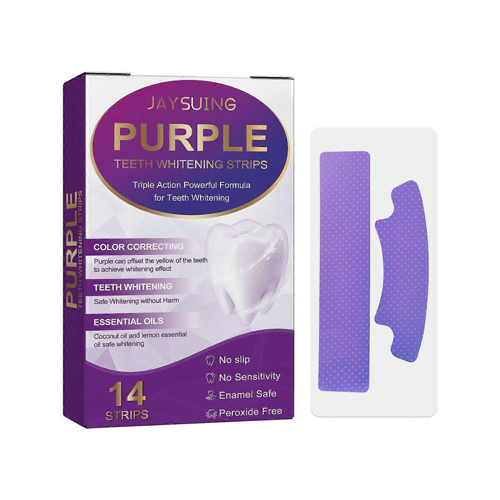 Jaysuing Purple Bright White Dental Stickers, Yellow Stain Removal Deep Cleaning Care For Oral Health Care Dental Stickers