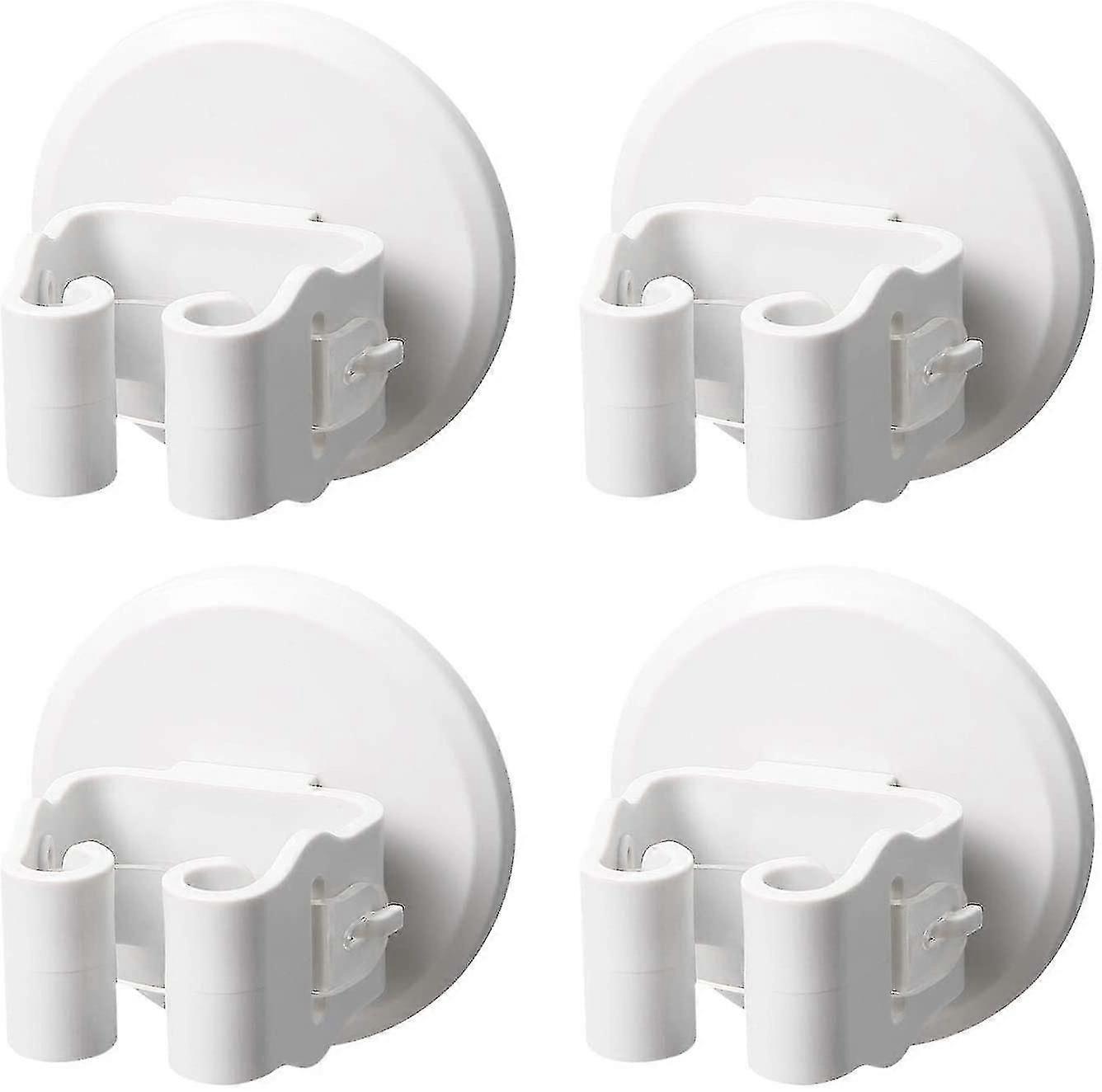 4pcs Broom Holder Self-adhesive Rack Mop Holder No Drilling