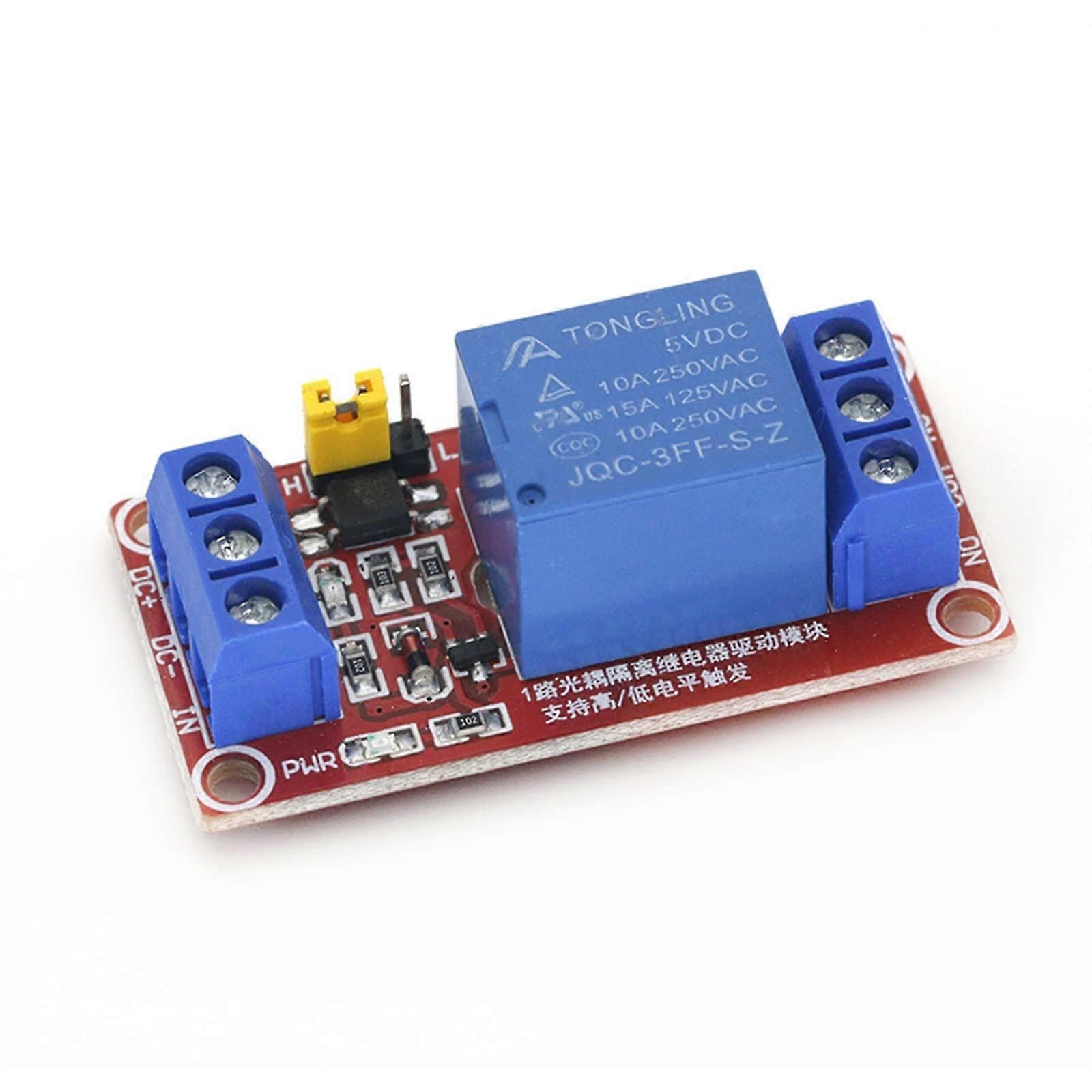 1 Channel Relay Module Board Shield With Optocoupler Isolation, 5V/12V/24V, /Low Level Trigger, Onecolor