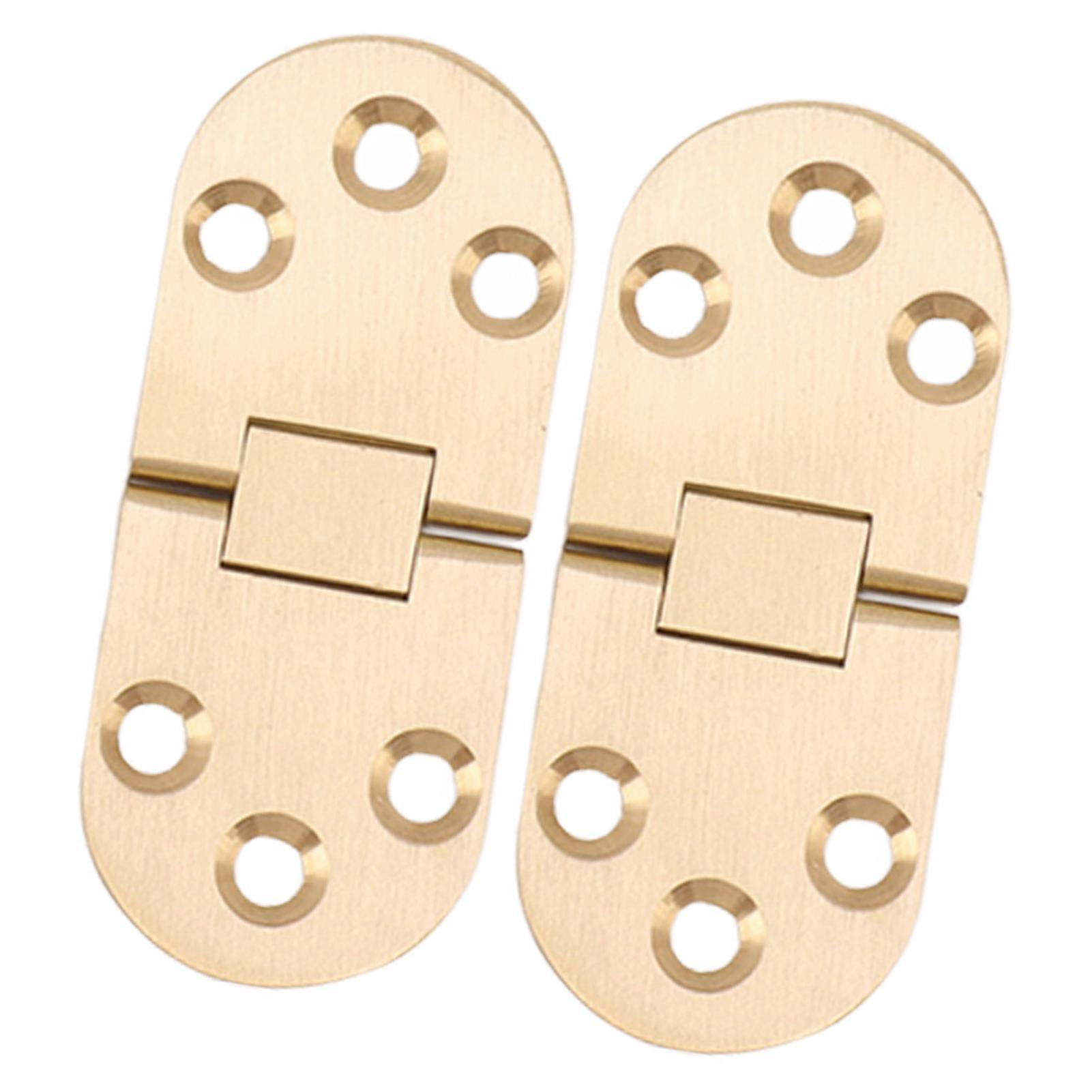 2 Sets Folding Flip Top Hinge Rustproof Round Edge 180 Degree Brass Flap Hinge with Screws for Folding Table Sewing Machine 2.0mm/0.08in 