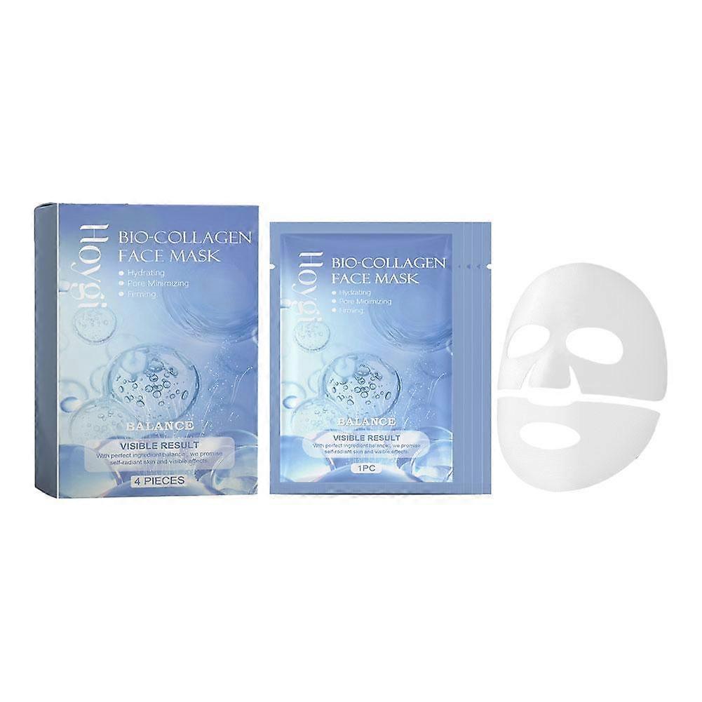 Collagen Face Mask 4 Pack Hydrating Facial Moisturizing Treatment For Glowing Skin