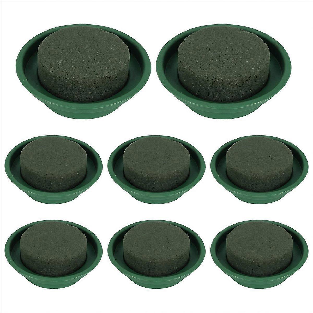 8 Pack Floral Foam Round Bowls DIY Flower Arrangement Kit Green Round Wet Floral Foam Blocks for Wed