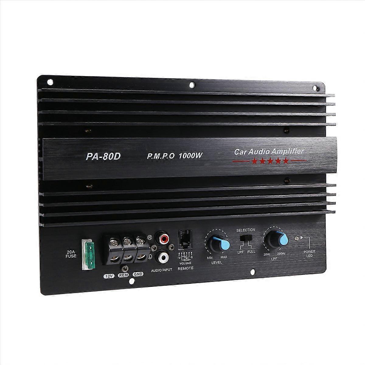 Amplificator audio auto de 12V 1000W, placă amplificatoare, subwoofer, amplificator bas PA-80D
