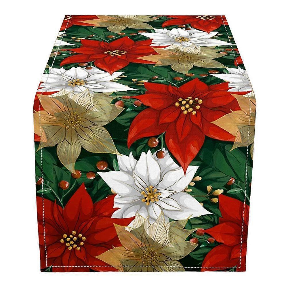 Julebordløper i lin 33x183cm, gjenbrukbar, juledekorasjon