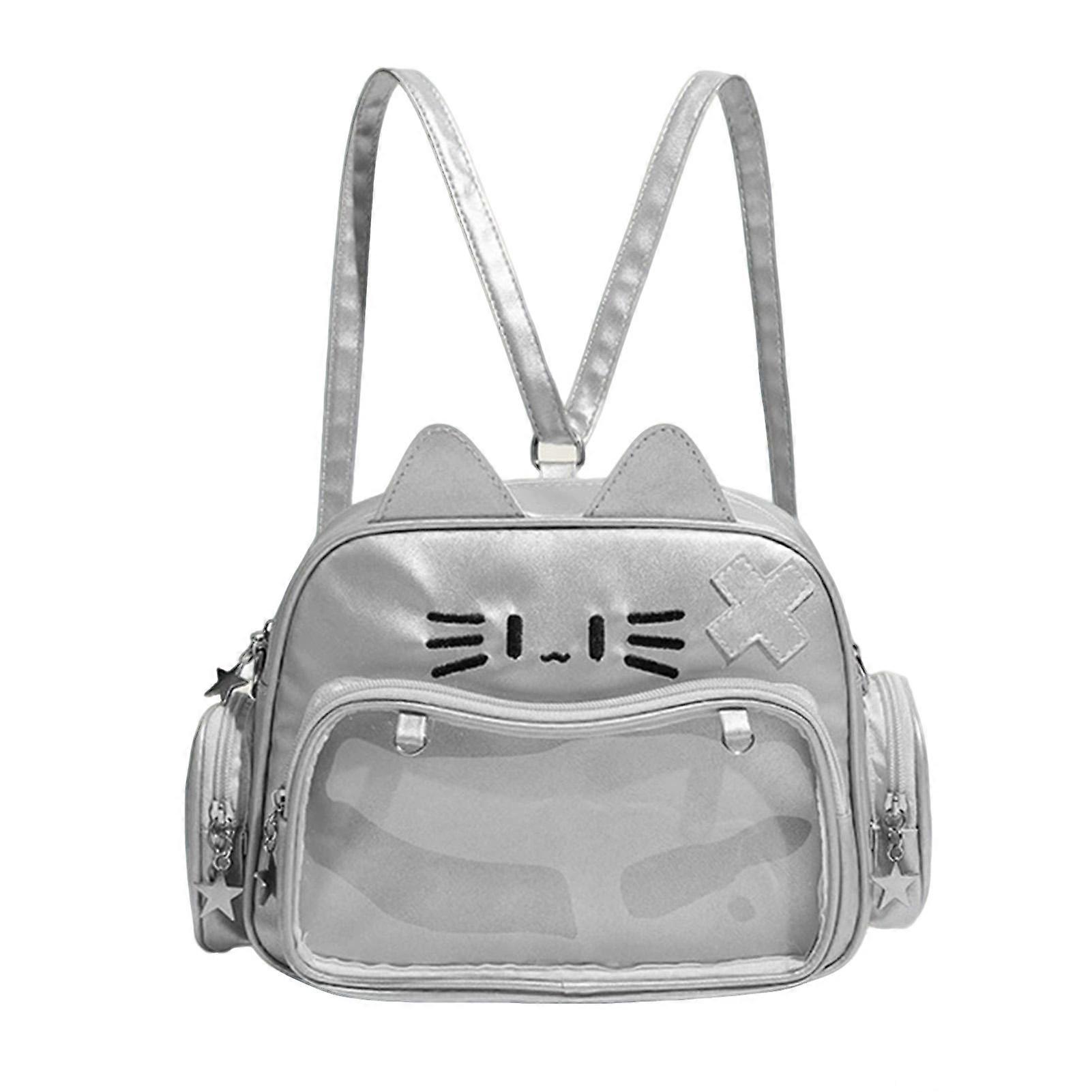 small double shoulder bag Transparent window for showcasing your favorite pin School daily casual