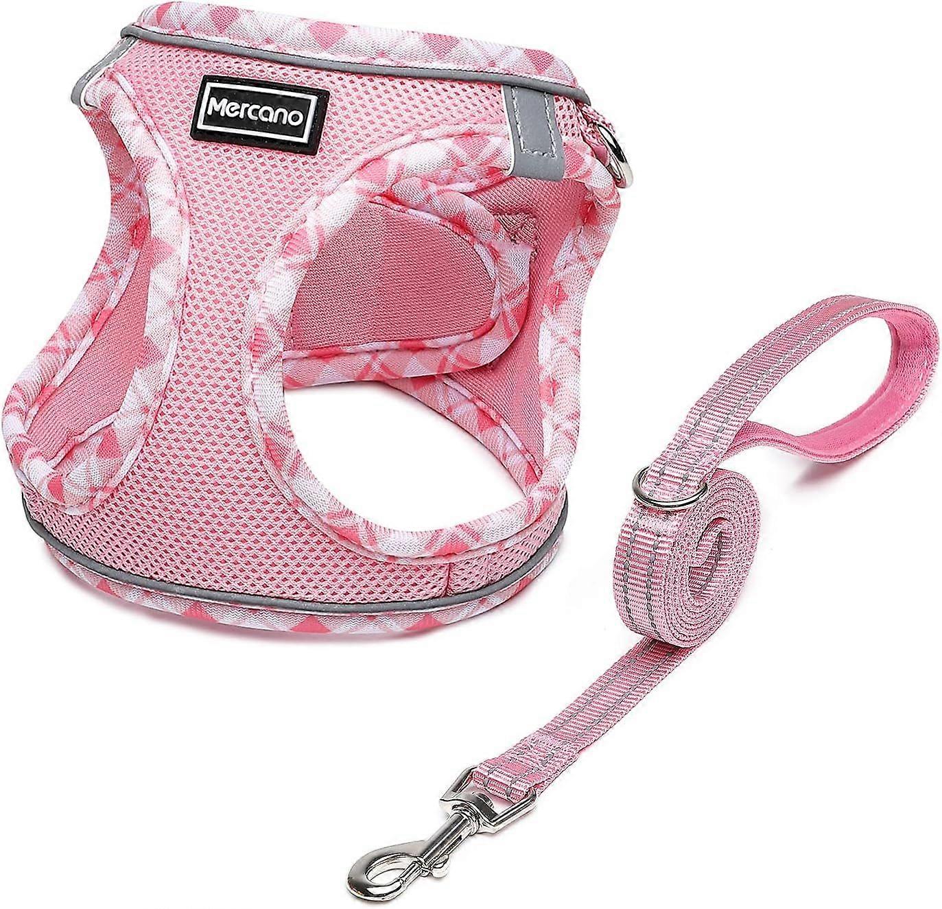 Soft Mesh Dog Harness and Leash Set, No-Chock Step-in Reflective Breathable