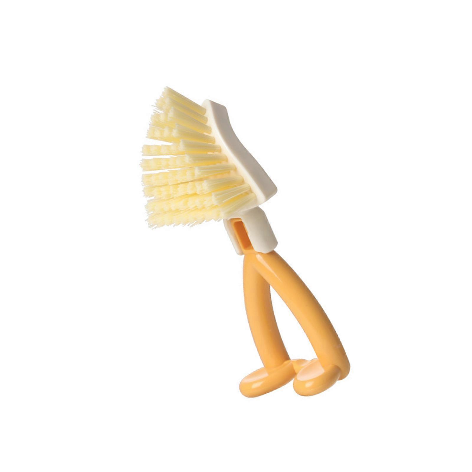 Standing Triangular Scrubber Brush Collapsibles Design Deeply Clean Narrow Space Kitchen Bathroom Cleaning Tool With Storage Multicolor
