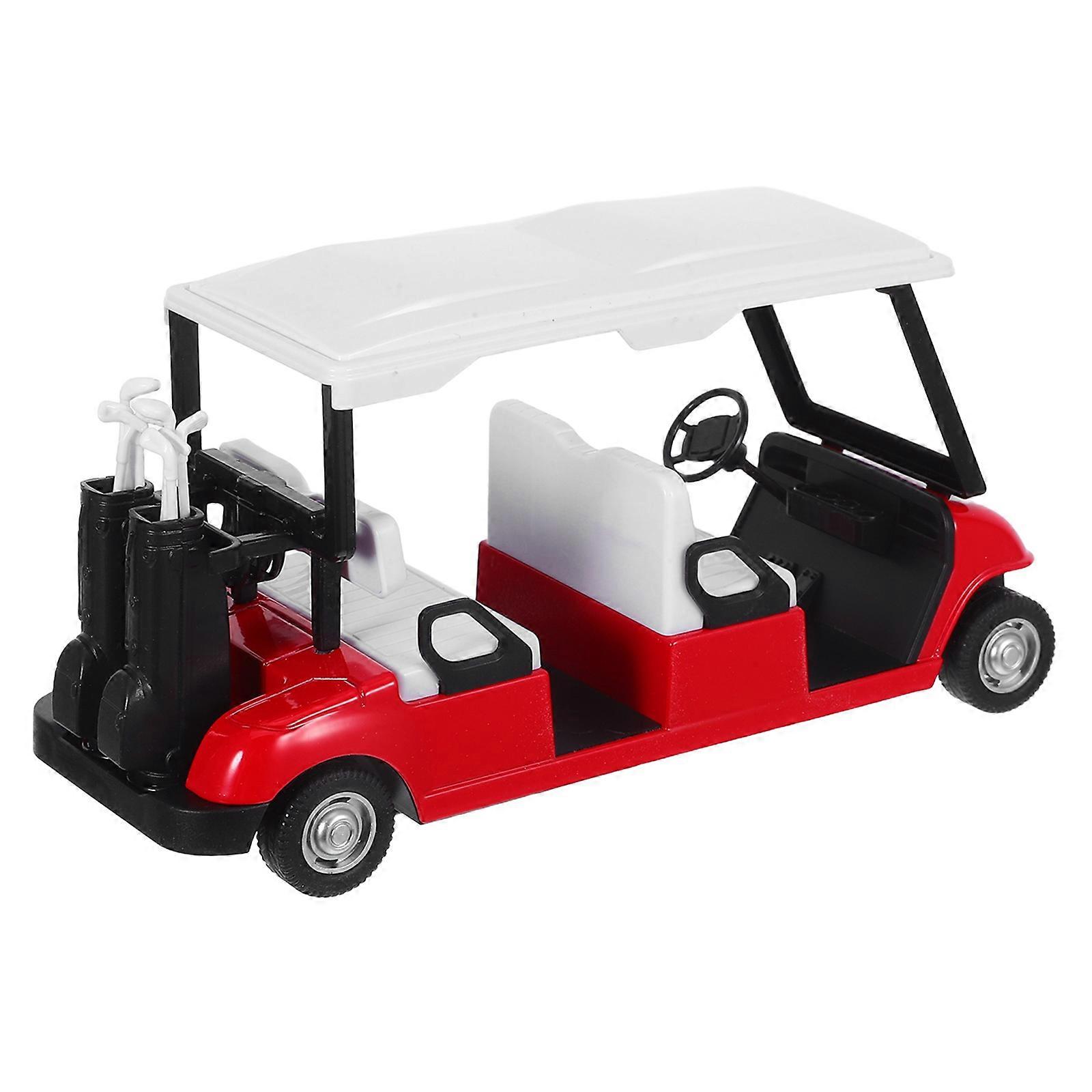 Miniature Red Diecast Golf Cart Pullback Toy for Decor