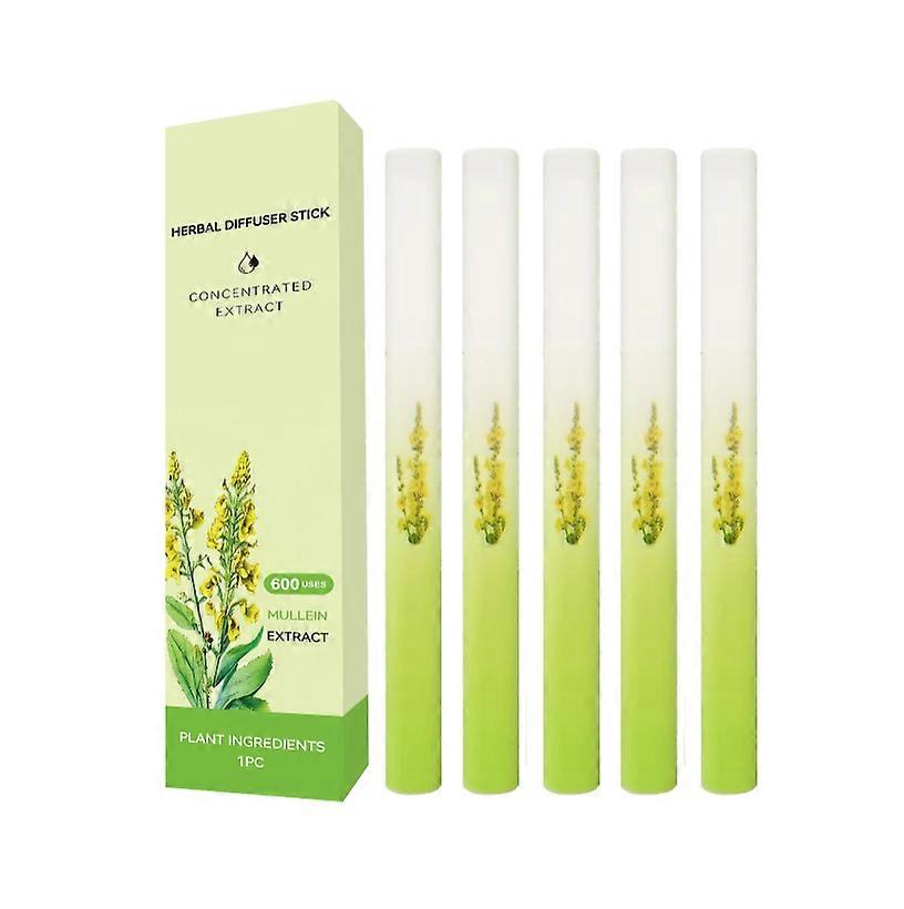 1-5x Mullein Herbal Diffuser Upgraded with Extracts of Mullein, Thyme and Mint for Cleansing Lungs, Improving Breathing and Oral Air Freshening