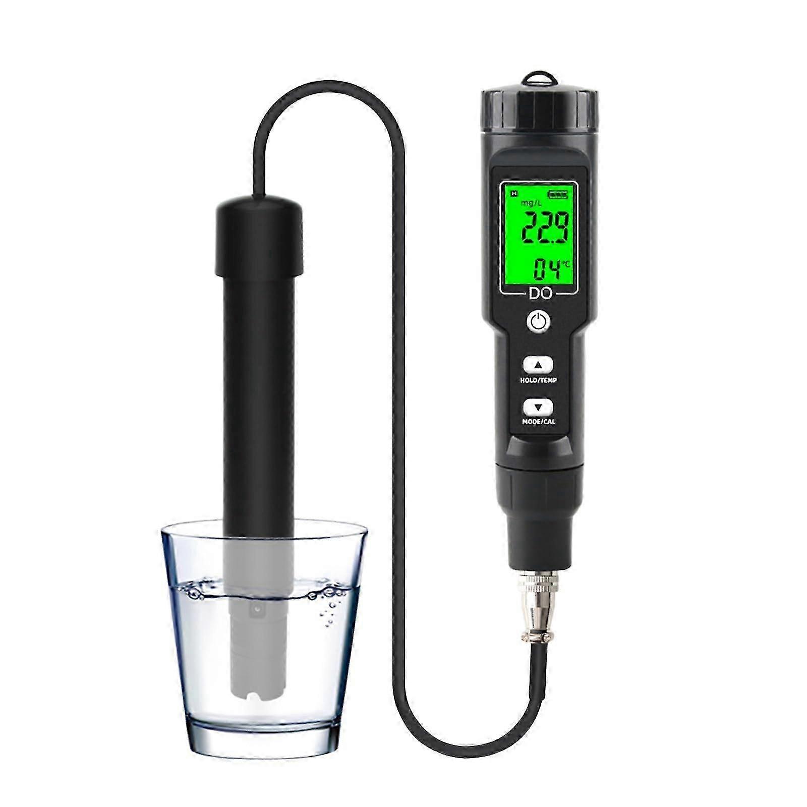 Oxygen Meter for Water, Resolution 0.040.0mg/L, Oxygen Saturation 0.0300.0% with ATC for Aquaculture 25-26
