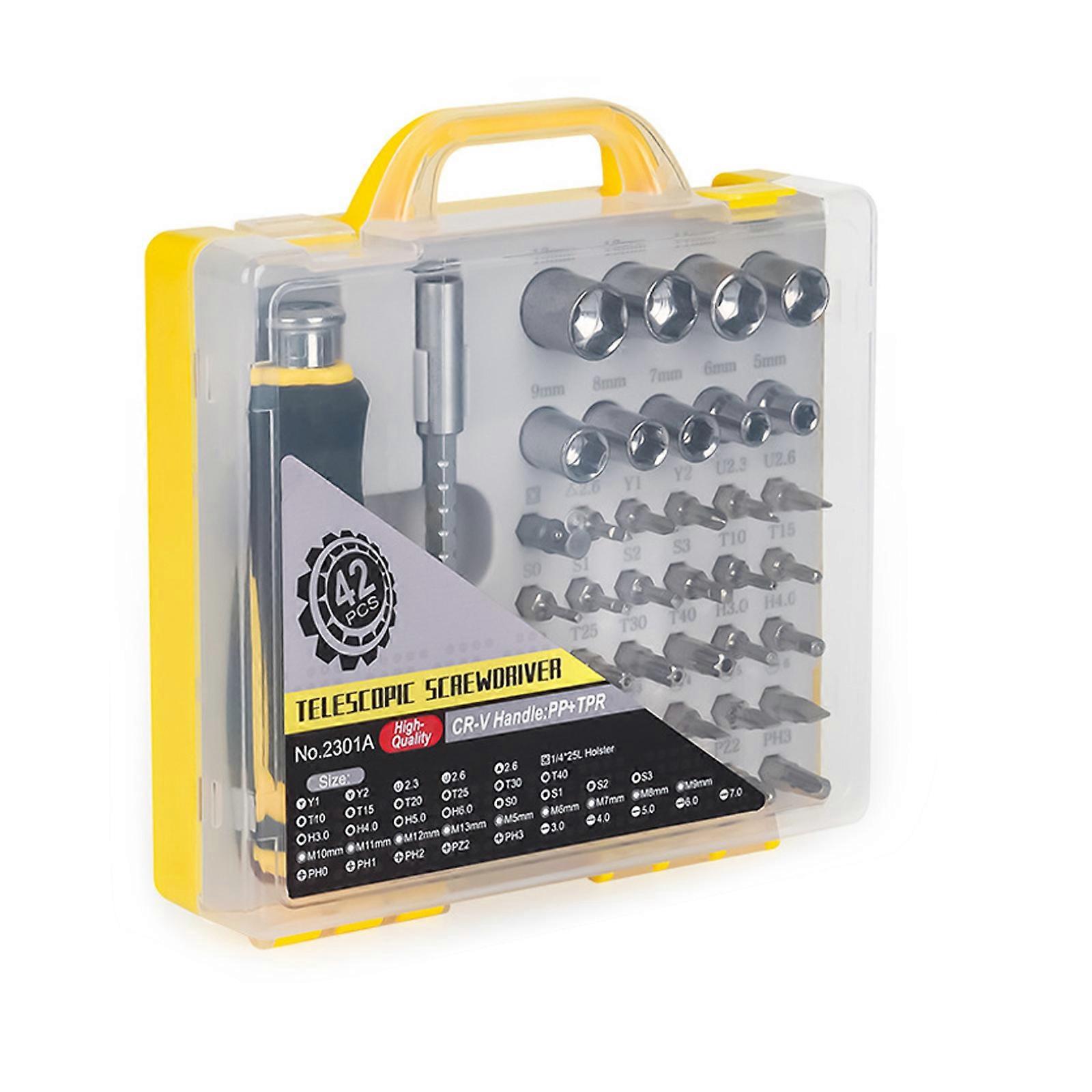Screwdriver Bit Socket Set 42 in 1 Ratchet Screwdriver Set with Case Multipurpose Tool for Professional Screwdriver Set Multicolor