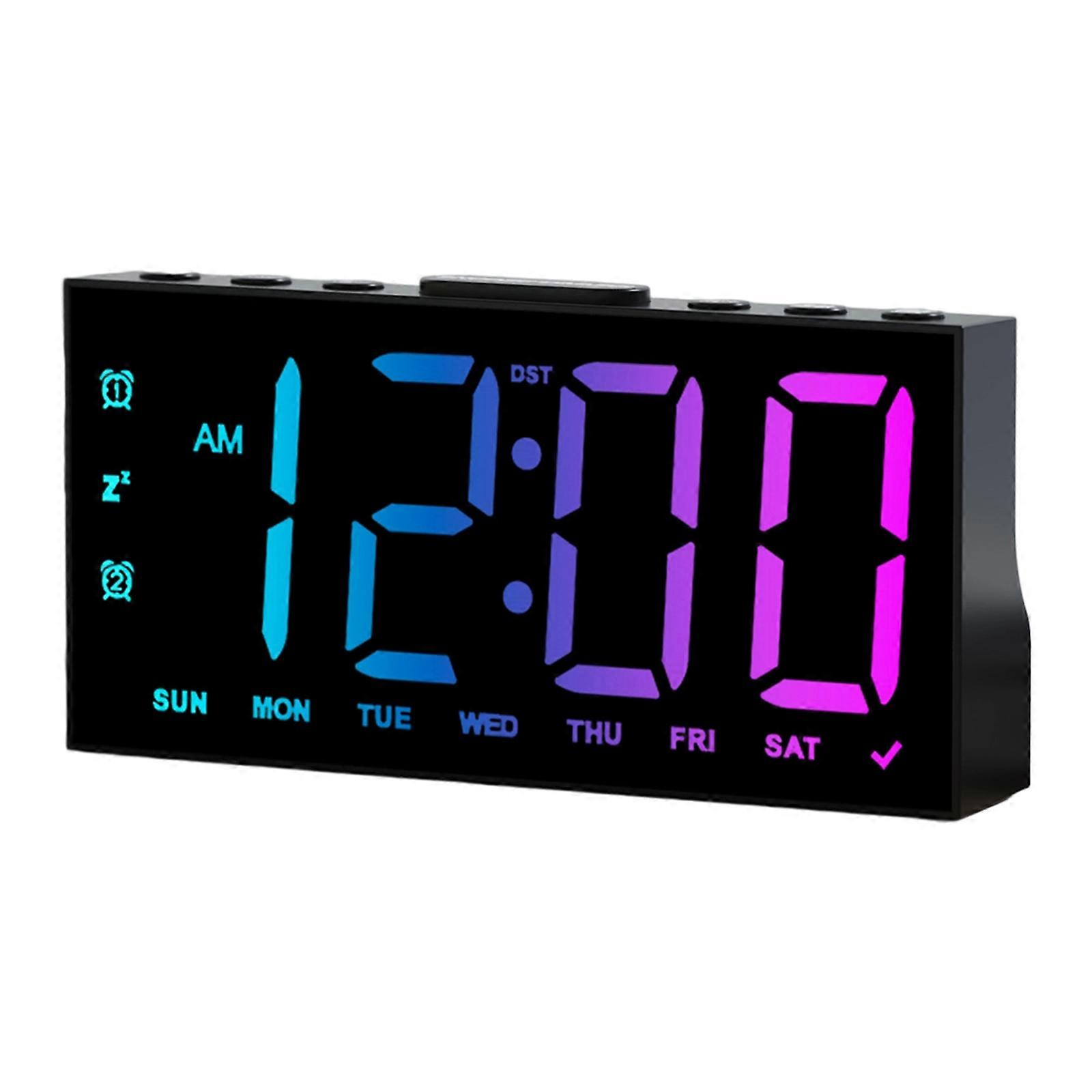 Minimalists LED Digital Alarm Clock With Time Week Display And 2 USB Charging Port Snoozes for Home Office Study Room Multicolor