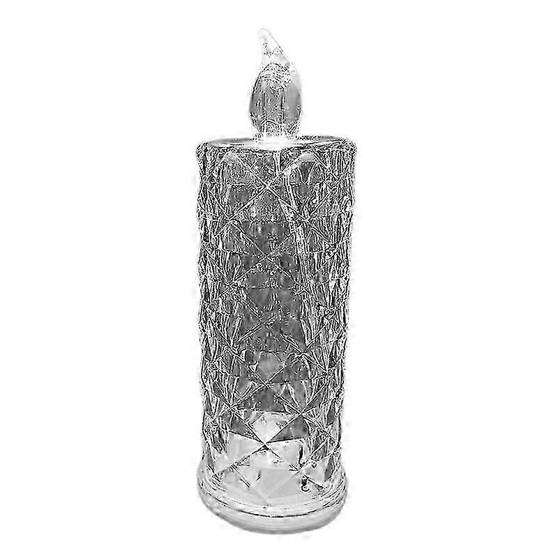 Flameless LED candles with crystal effect and rose pattern 26s