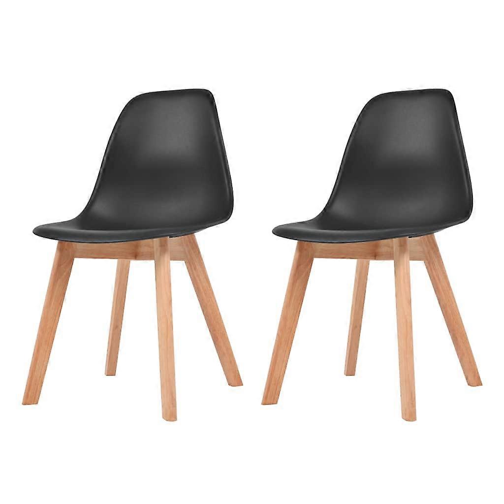 Dining chairs 2 pcs. black plastic