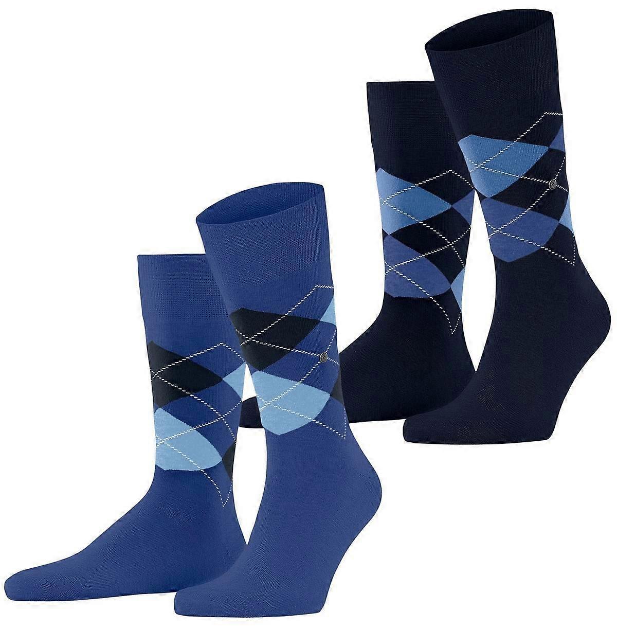 Burlington Everyday Argyle 2 Pack Socks - Deep Blue