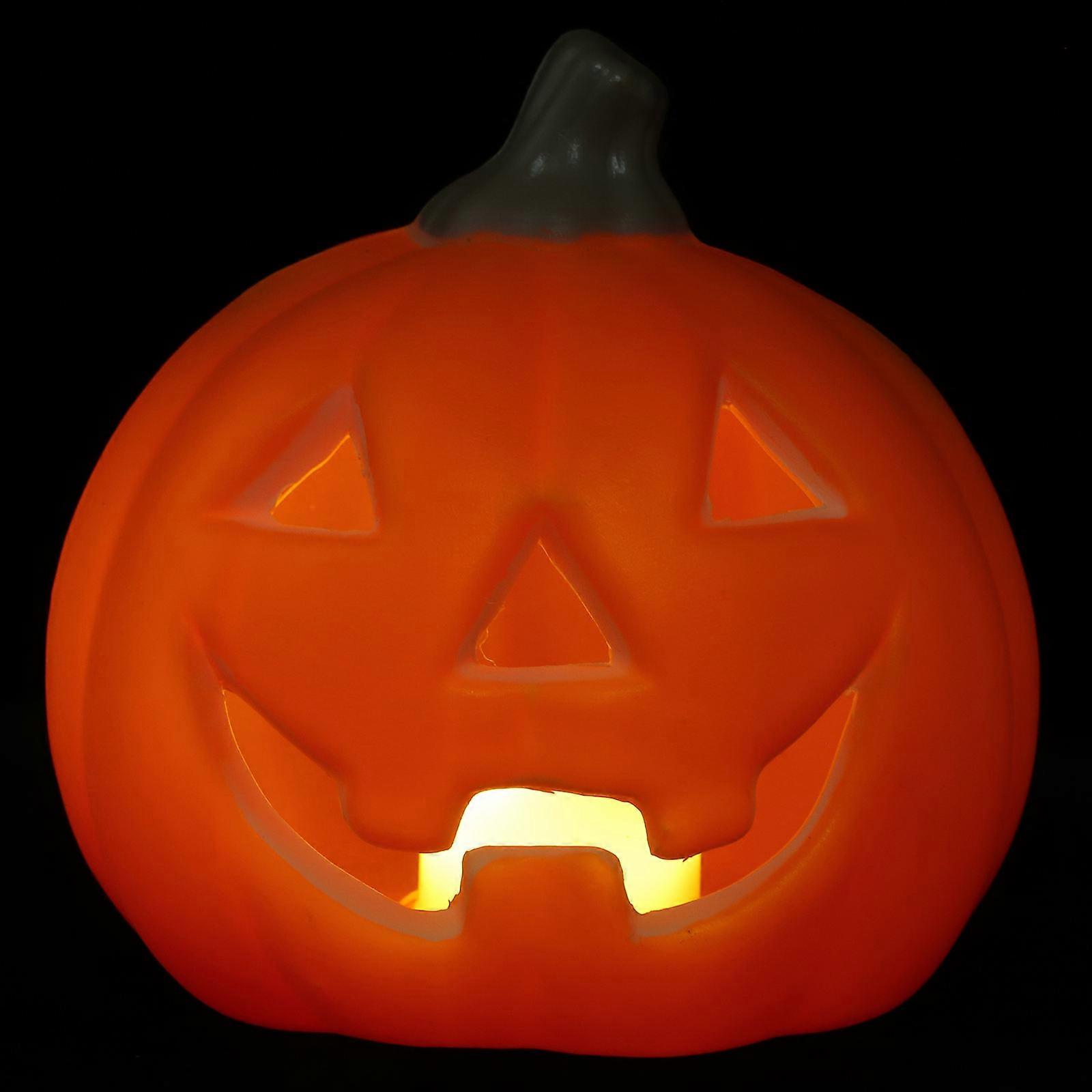 Pumpkin Lights Halloween Table Lamp for Decor Orange Pe Material