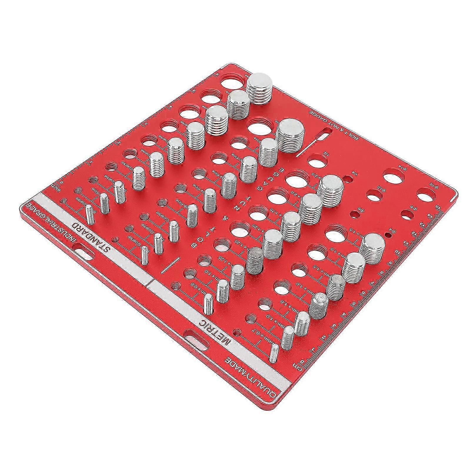 34PCS Screw Nut and Bolt Thread Checker Aluminum Alloy High Accuracy Bolt Nut Measuring Tool Identifier Gauges for Verifying f26